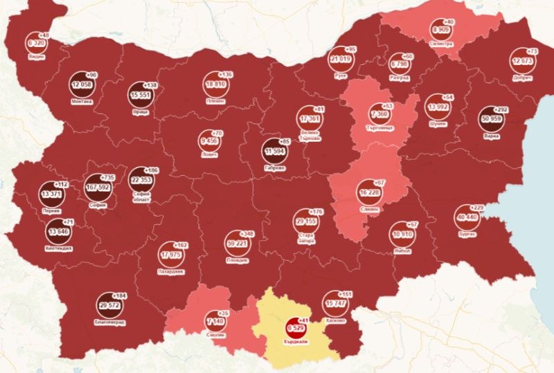 Заболеваемостта у нас падна под 700 на 100 000 души