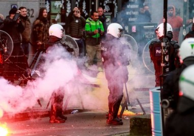 Сблъсъци избухнаха днес по време на голям протест в Брюксел