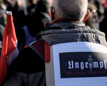 Антиваксър в Австрия, присъствал на 