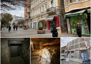 Римски катакомби под Главната на Пловдив Археолози и служители на