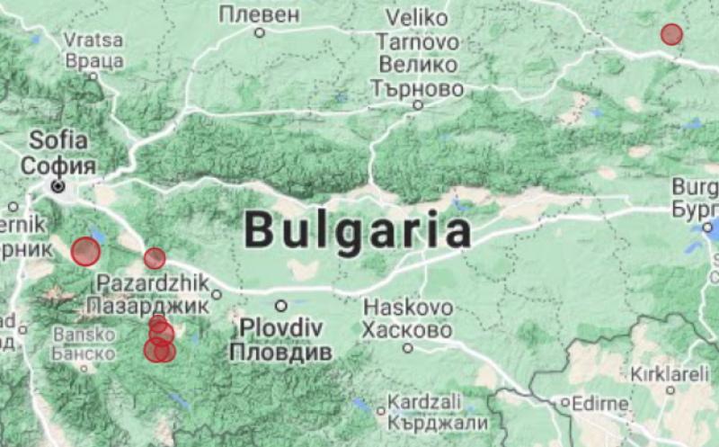 Земетресение на 8 км от Самоков и на 40 от София