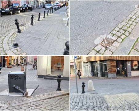 На пъпа на Пловдив: Вандалска проява или некадърен шофьор изкърти ограничителните колчета