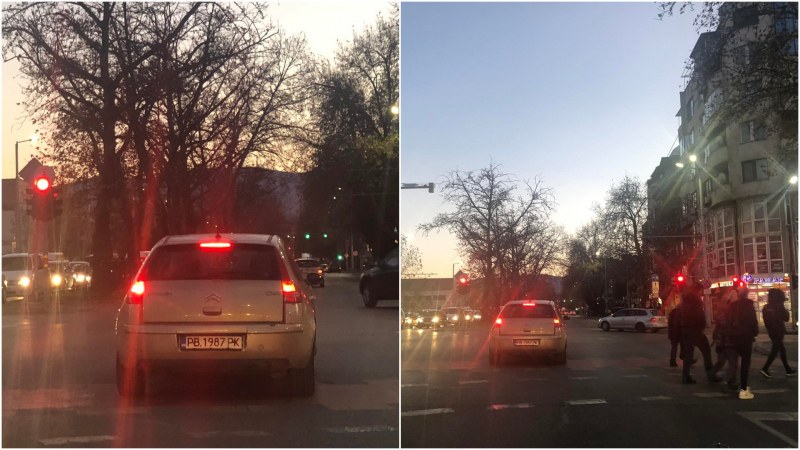 Тарикат на пътя: Лек автомобил пререди десетки коли и застана в средата на кръстовище в Пловдив