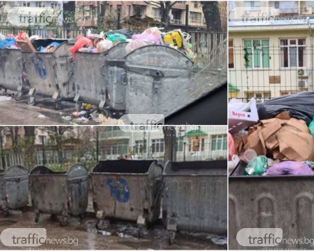 Смрад се носи от контейнери с преливащ боклук пред детска градина в Пловдив