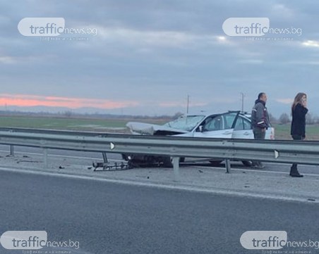 Три коли се блъснаха на АМ Тракия край Пловдив