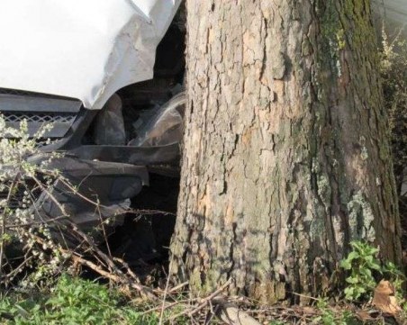 75-годишен шофьор излетя от пътя и се заби в дърво в Карловско