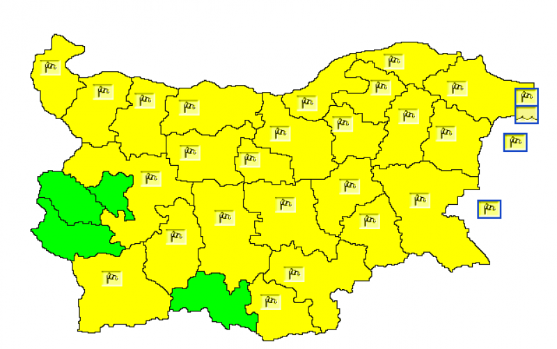 Жълт код за ветровито време в Пловдив и почти цялата страна