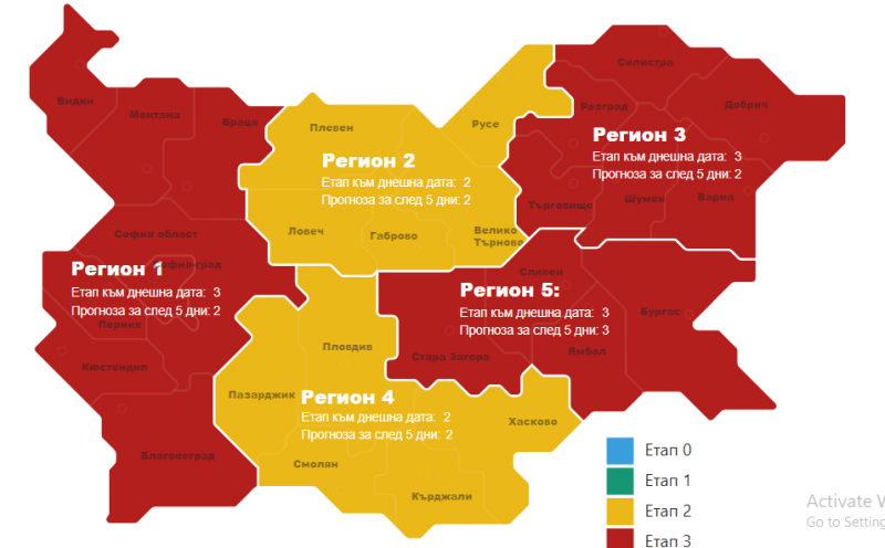 COVID картата все по-жълта! Втори регион влезе в Етап 2