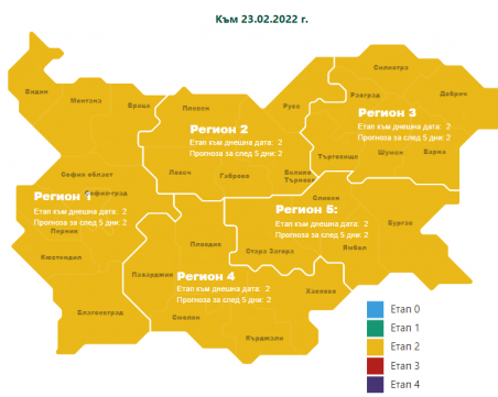 Жълтият цвят превзе COVID картата на България! Заболеваемостта в Пловдивско пада под 900