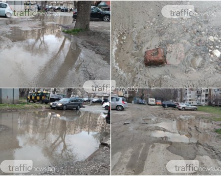 Вода продължава да извира от гейзер в Кършияка, наводни цял паркинг