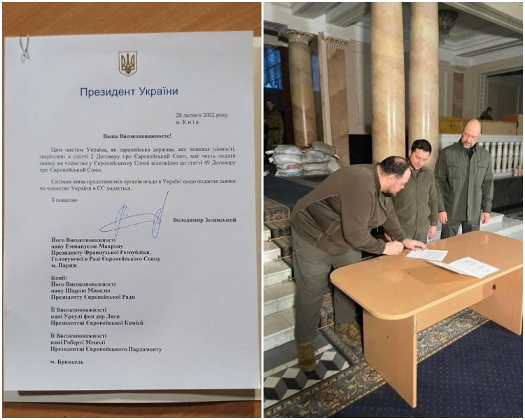 Президентът Володимир Зеленски на Украйна подписа исторически документ - заявка