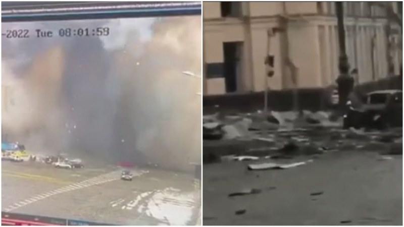 Крилата ракета е взривила сградата на областна администрация в Харков.