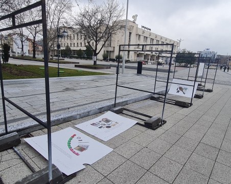 Вандали в Пловдив събориха пана на изложба в памет на жени, жертви на насилие