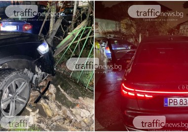 Лек автомобил Ауди самокатастрофира в центъра на Пловдив Инцидентът е