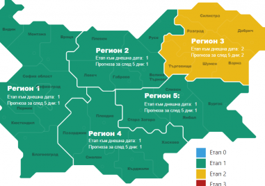 COVID картата на България става все по зелена Четири от петте