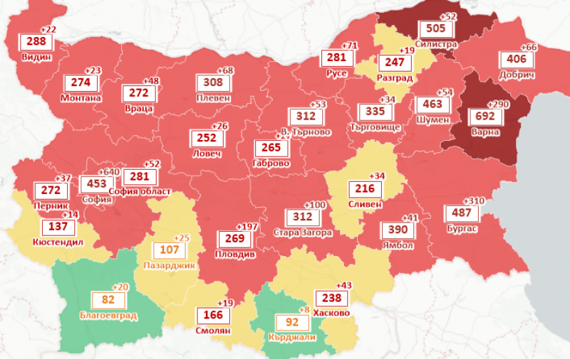 Пловдивска област е на прага на жълтата зона по разпространение