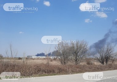 Гъст дим се разпростира край Околовръстното на Пловдив в посока