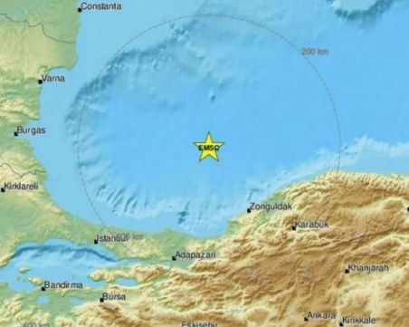 Земетресение в Черно море, усети се и у нас