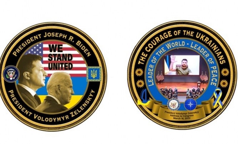 Снимка: Белият дом пусна монета, посветена на Зеленски