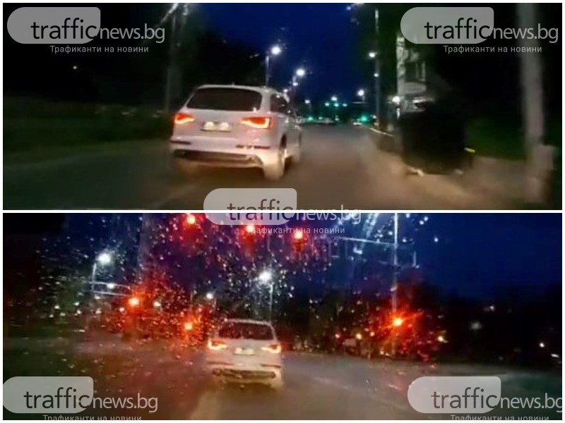 Нагъл шофьор с безумни маневри в Пловдив - шари из лентите, засича и минава на червено