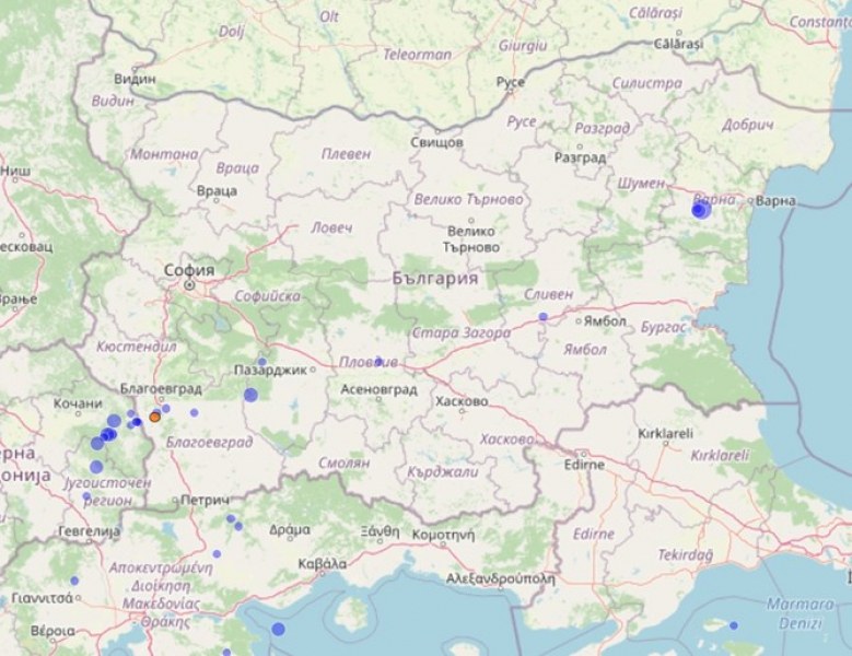 Земетресение разлюля части от Югозападна България, епицентърът - в Северна Македония