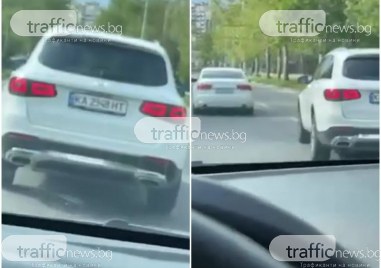 Кола с украинска регистрация се движи из Пловдив с бясна