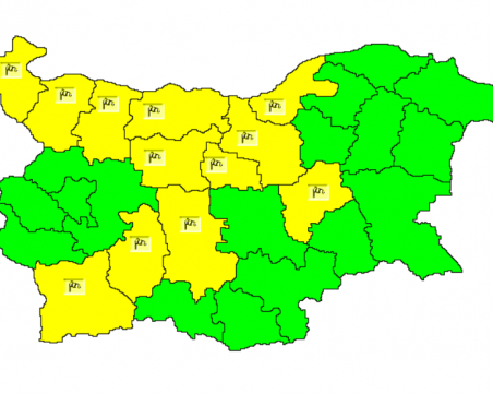 Жълт код за силен вятър в Пловдивско и още няколко области в страната