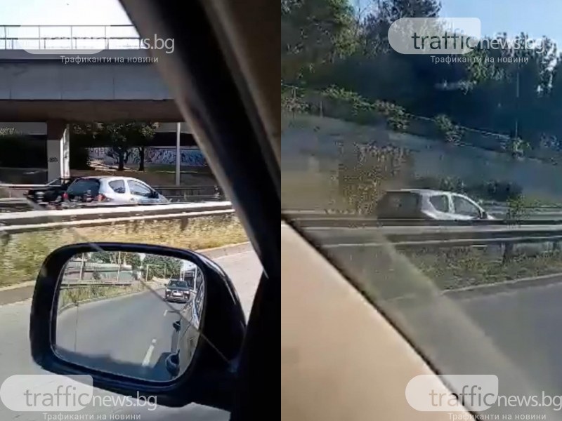 На косъм от инцидент! Кола шпори в насрещното в час пик в Пловдив
