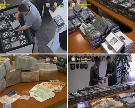 Двама българи сред задържаните с 4,3 тона кокаин в Италия