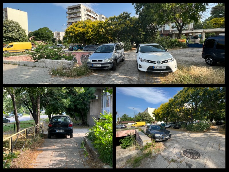 Един парк – много нарушители!  Автомобили превзеха тротоари и тревни площи в Пловдив