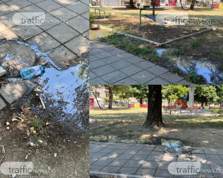 Пловдивски парк посреща деца с воня на канализация и обратни води