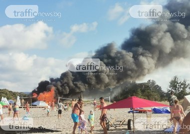 Огромен пожар бушува на южния плаж в Китен съобщи репортер