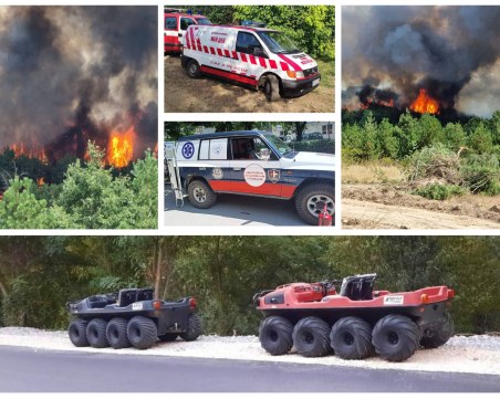 Доброволци от Пловдив се включват в гасенето на пожара край Елшица