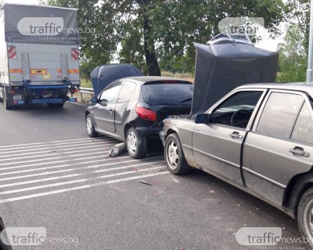 Верижна катастрофа на пътя Пловдив-Пазарджик