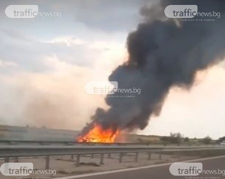 Джип с мигранти се запали на АМ 
