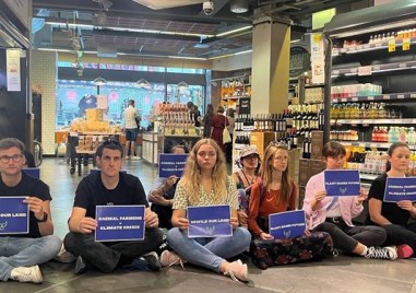 Група веган активисти се насочиха към супермаркети в четири града