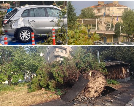 Бургас се съвзема след тежката буря, десетки улици са блокирани от дървета