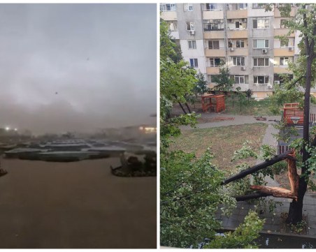Силни гръмотевични бури поразиха Черноморието, смерч се изви над Ахелой