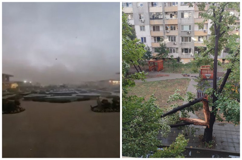 Силни гръмотевични бури поразиха Черноморието, смерч се изви над Ахелой