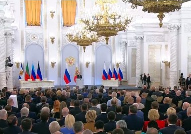 Руският президент Владимир Путин произнесе реч на церемония в Кремъл