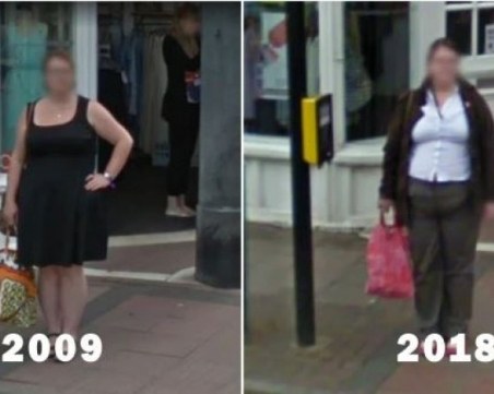 Google снима жена на едно и също място 9 години по-късно