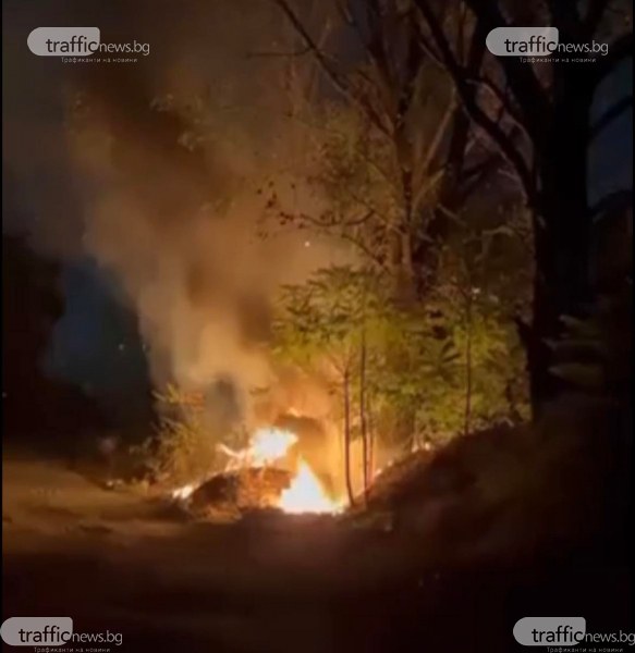 Пожар избухна в близост до редица търговски обекти в Пловдив