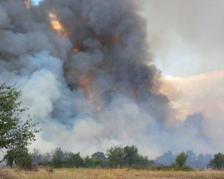 Тежка техника гаси пожара в „Мини Марица-изток”