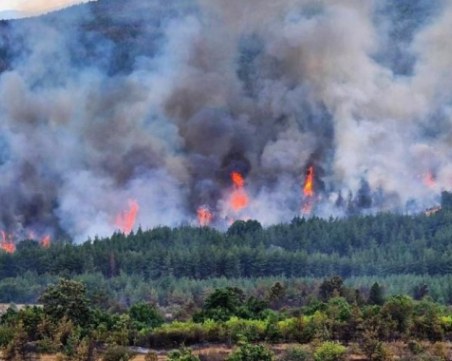 Продължава гасенето на пожара край Кирково, армията също се включва