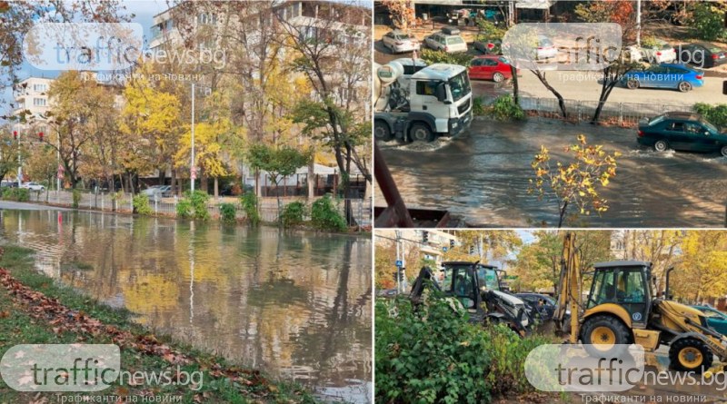 Булевард „Васил Априлов” стана река заради спукана тръба