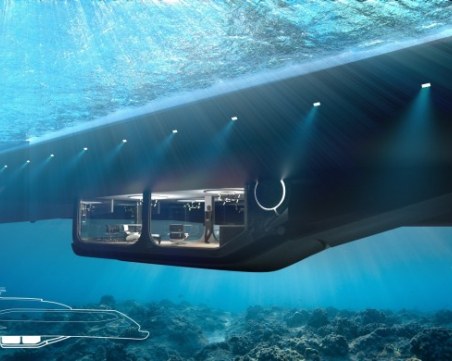 Показаха суперяхта с впечатляващ подводен апартамент