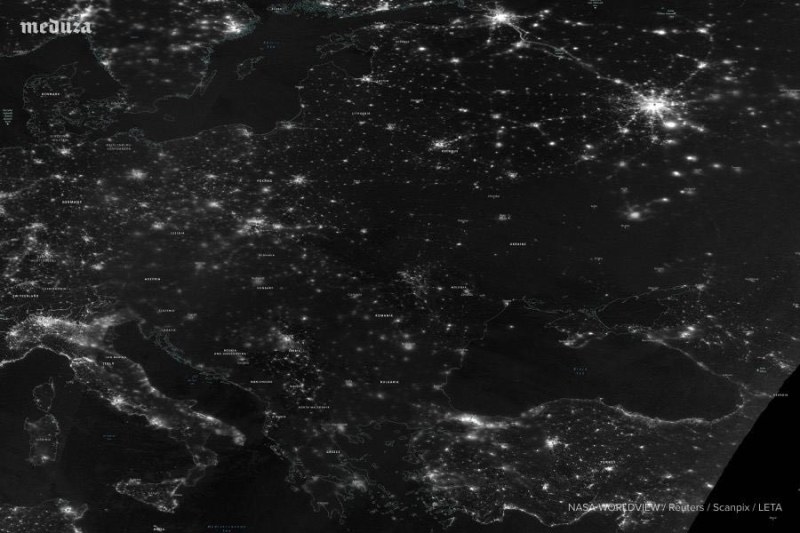 Черно петно! Спътник на НАСА засне Украйна след масираните удари на Русия