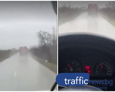 Докато вали: Камион с пълно ремарке хвърчи със 100км./ч. край Белащица