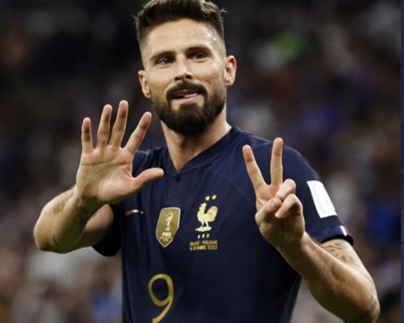 Жиру вече е еднолично най-резултатният играч за Франция