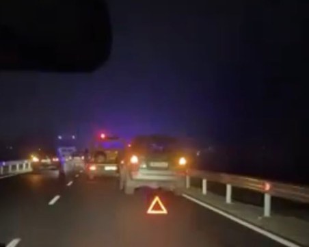 Верижна катастрофа на Околовръстното на Пловдив образува огромно задръстване